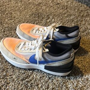 Nike Men's Orange and Blue Sneakers